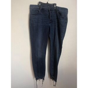 Old Navy Rockstar Super Skinny Ankle Mid-Rise Jeans Dark Wash Button Fly Size 16